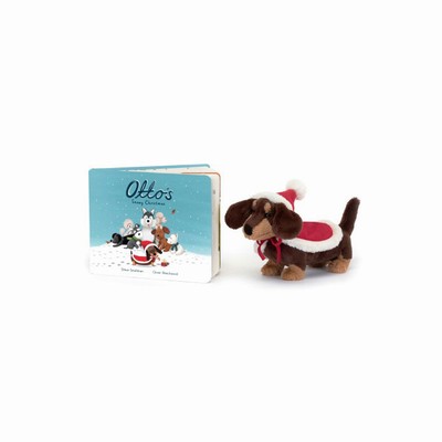 Jellycat Otto's Snowy Christmas and Winter Warmer Otto Sausage Dog New Zealand | WMOKN5980